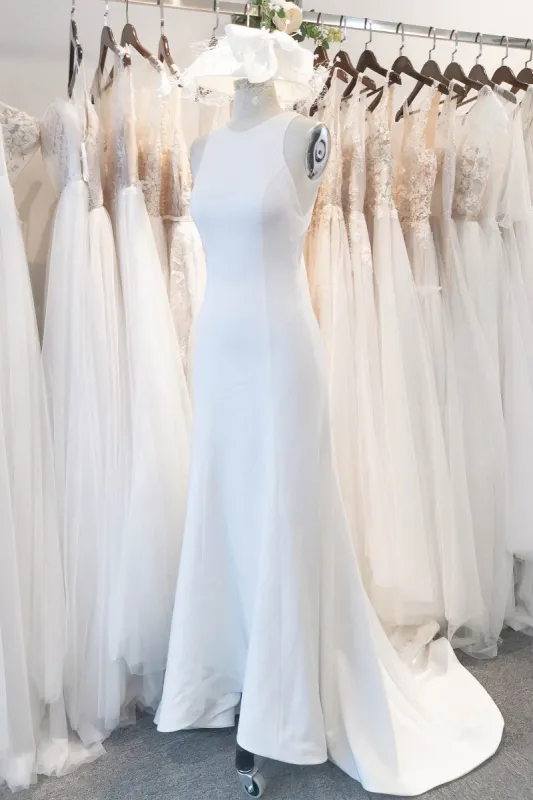 Mermaid Sweep-Brush Train Stretch Satin Wedding Dress CW3122 sold by Cocomelody