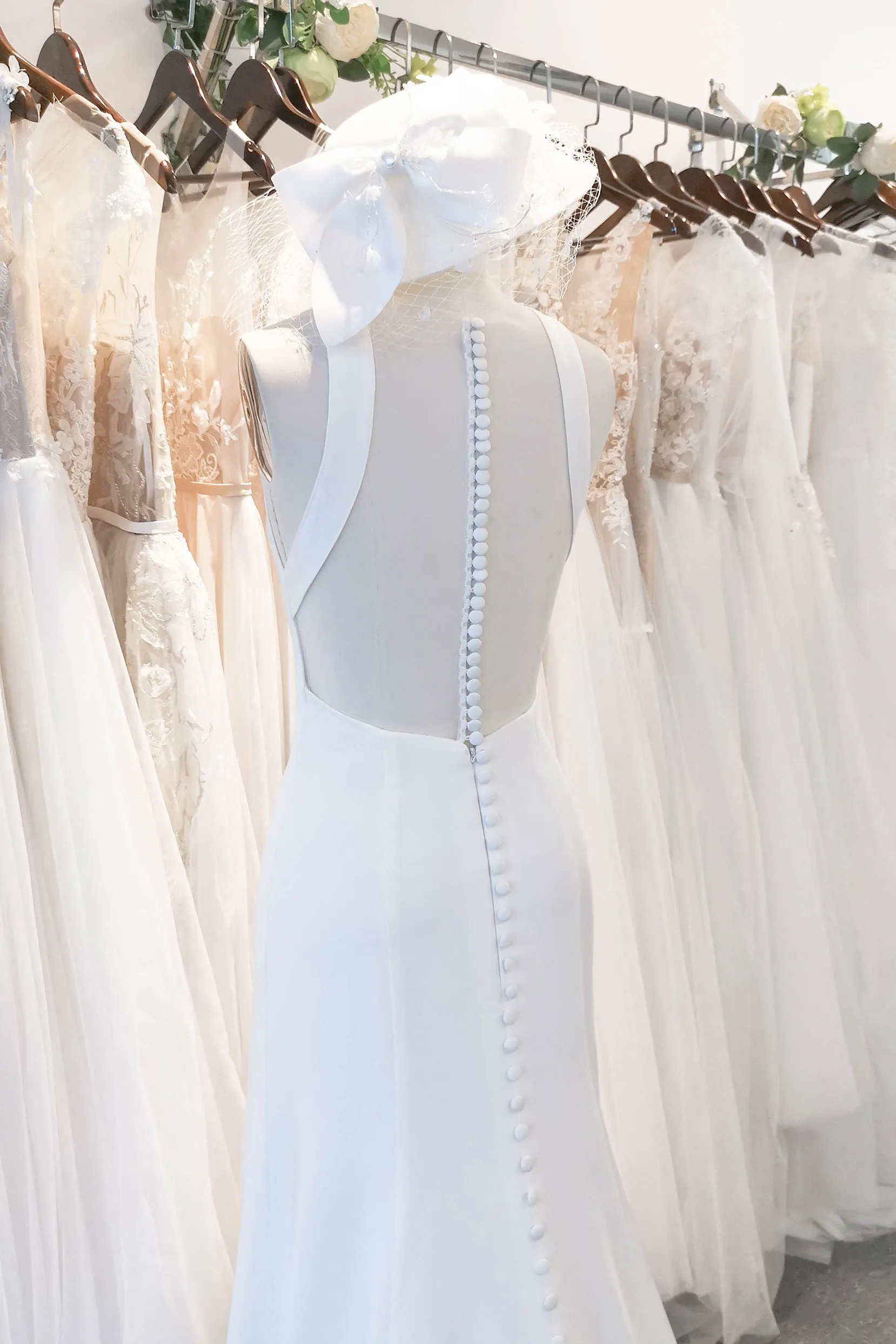 Mermaid Sweep-Brush Train Stretch Satin Wedding Dress CW3122 sold by Cocomelody product image thumbnail 4