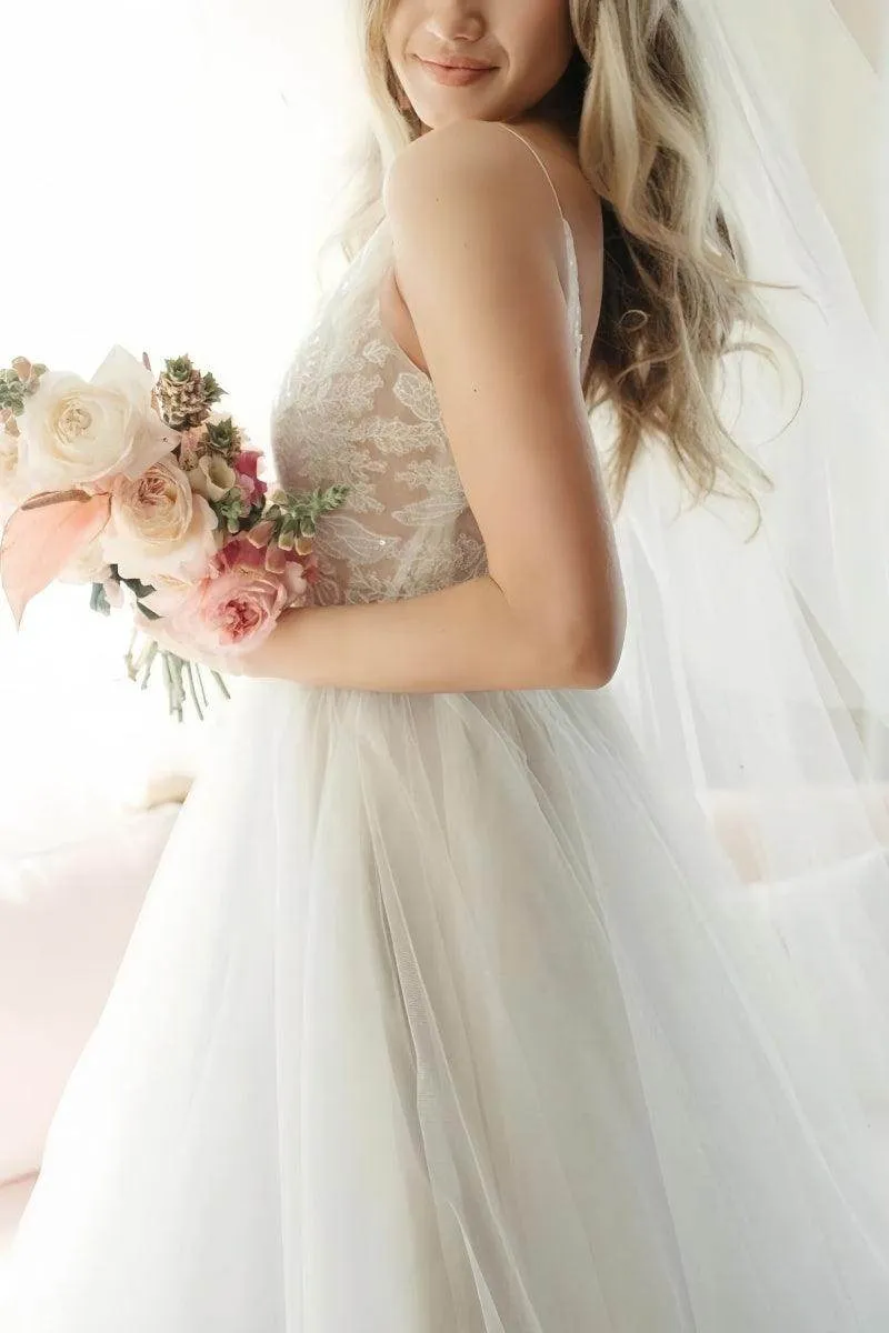 Boho Lace Tea-Length Backless Dress for Reception CW3396CR sold by Cocomelody product image thumbnail 3