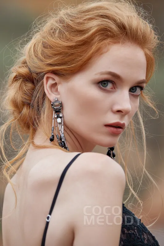 Fashion Zircon Wedding Earrings with Jewel Beading HG18019 sold by Cocomelody