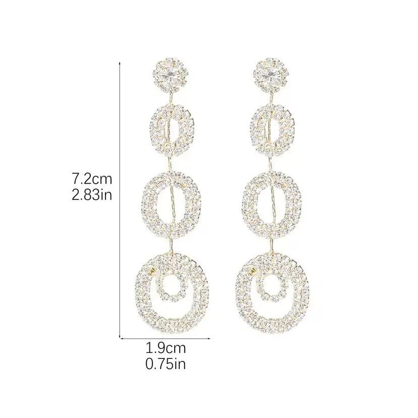 Romantic Rhinestone Dangle Earrings 900594053147 sold by Cocomelody product image thumbnail 3