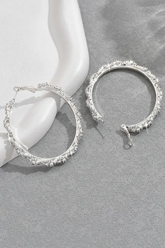 Shining Rhinestone Hoop Earrings 887668115556 sold by Cocomelody