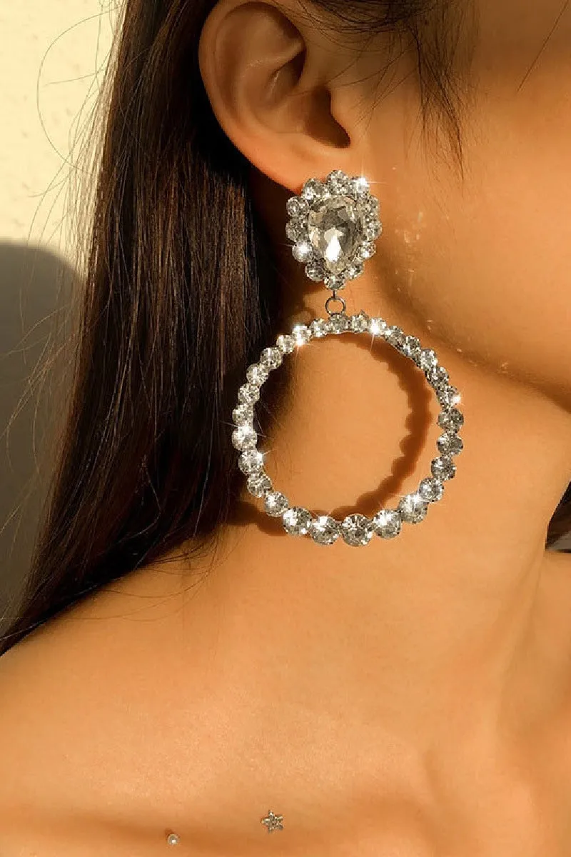 Shining Rhinestone Hoop Earrings 666472917150 sold by Cocomelody