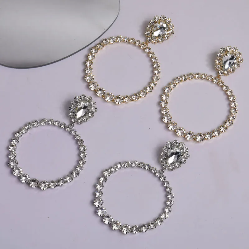 Shining Rhinestone Hoop Earrings 666472917150 sold by Cocomelody product image thumbnail 4