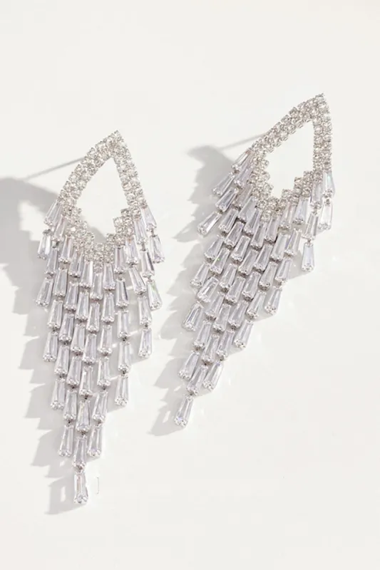 Zircon long tassel earrings 866081670499 sold by Cocomelody