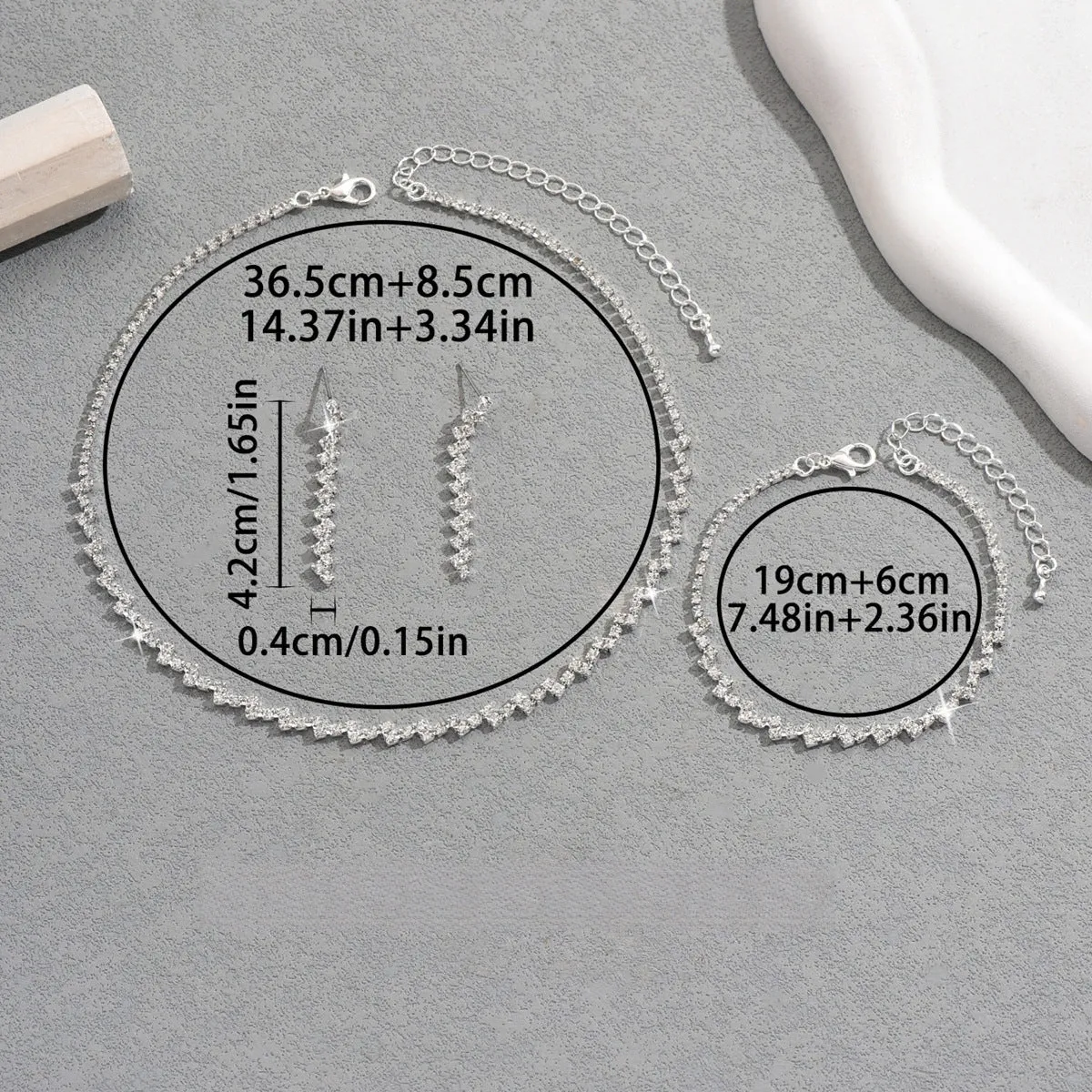 Wedding Earrings/Necklace Jewelry Sets (Set of 3) 844954087931 sold by Cocomelody product image thumbnail 4