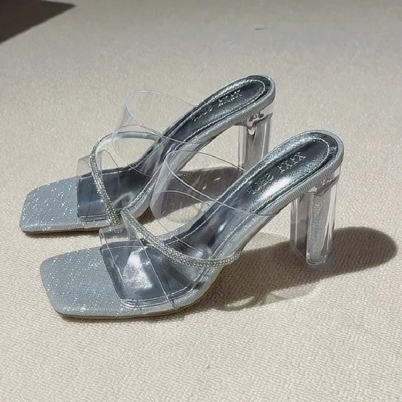 Chunky-heeled transparent sandals 935700981780 sold by Cocomelody product image thumbnail 2