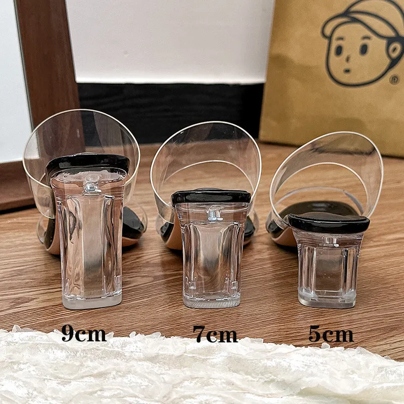 Chunky-heeled transparent sandals 718875447541 sold by Cocomelody product image thumbnail 5