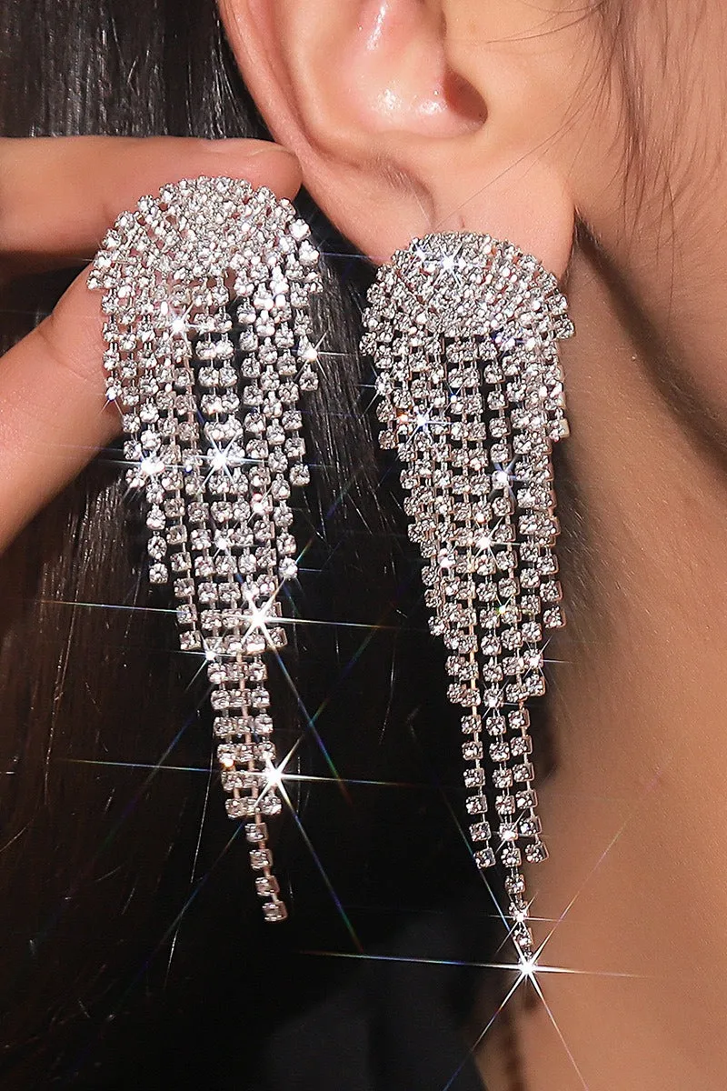 Rhinestone/Tassels Drop Earrings 751330283865 sold by Cocomelody product image thumbnail 2