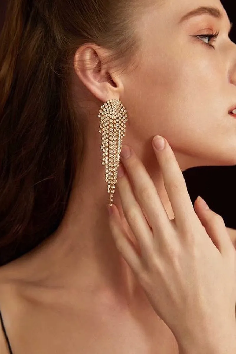 Rhinestone/Tassels Drop Earrings 751330283865 sold by Cocomelody product image thumbnail 3