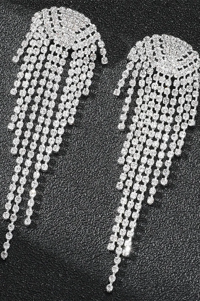 Rhinestone/Tassels Drop Earrings 751330283865 sold by Cocomelody