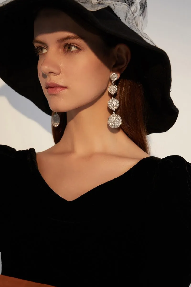 Luxurious Rhinestone Drop Earrings 611246765319 sold by Cocomelody product image thumbnail 2