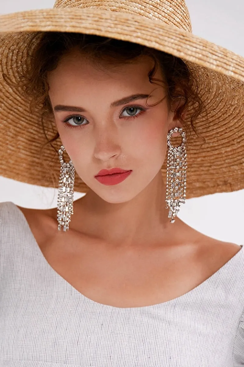 Rhinestone Tassels Drop Earrings 573909591269 sold by Cocomelody product image thumbnail 2