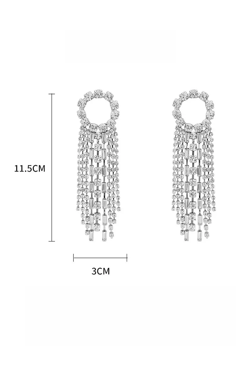 Rhinestone Tassels Drop Earrings 573909591269 sold by Cocomelody product image thumbnail 4