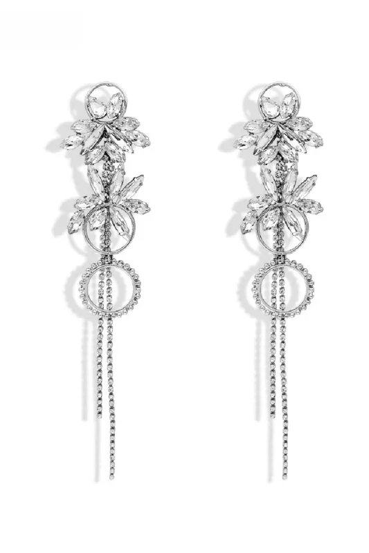 Rhinestone Tassels Drop Earrings 571353900963 sold by Cocomelody