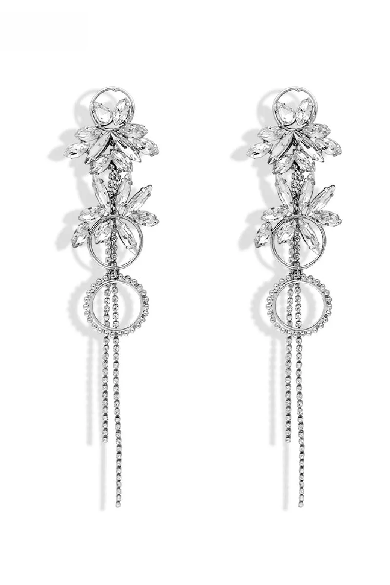 Rhinestone Tassels Drop Earrings 571353900963 sold by Cocomelody
