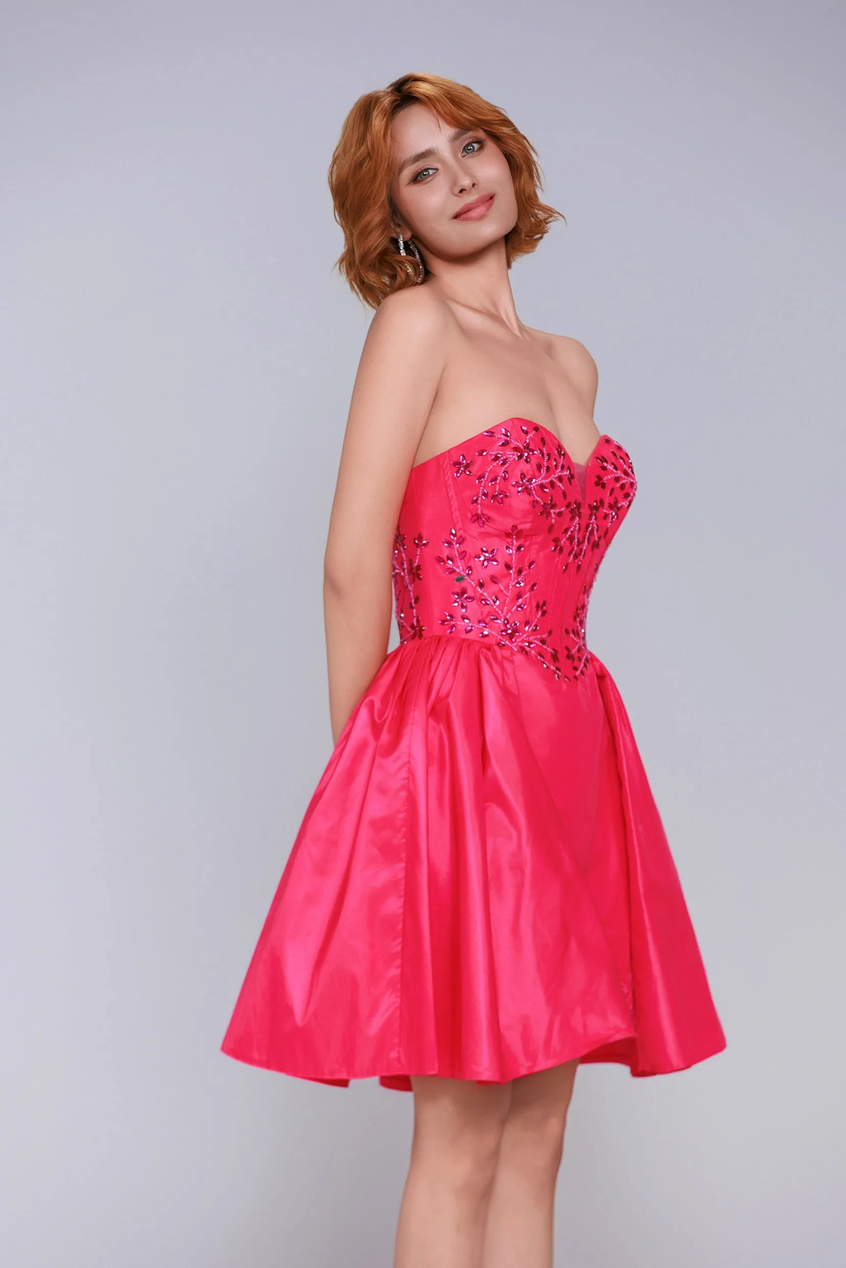 A-Line Short-Mini Taffeta Homecoming Dress CS0949 sold by Cocomelody product image thumbnail 5