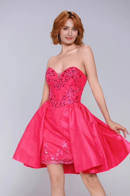 A-Line Short-Mini Taffeta Homecoming Dress CS0949 sold by Cocomelody