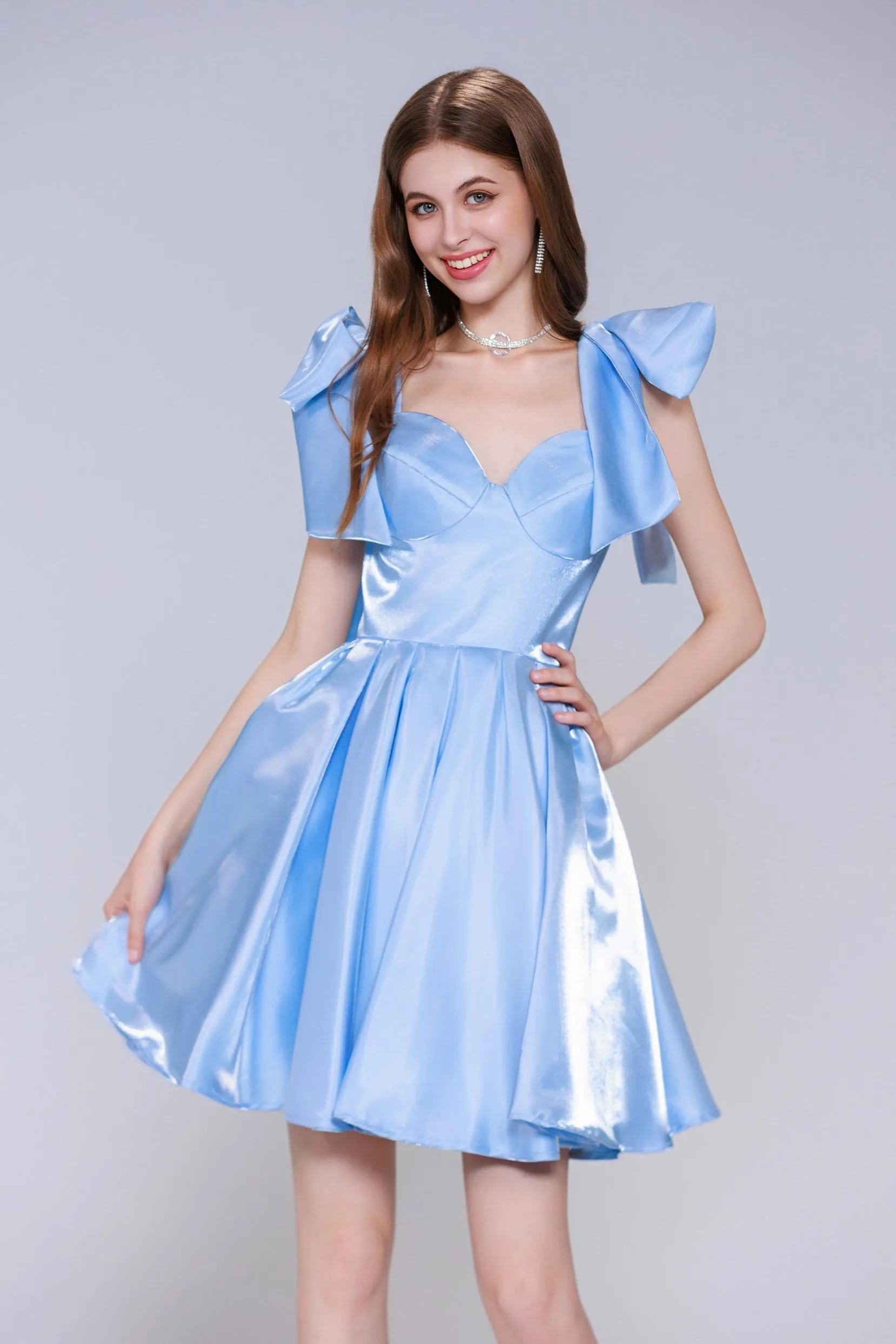 Princess Short-Mini Satin Homecoming Dress CS0944 sold by Cocomelody