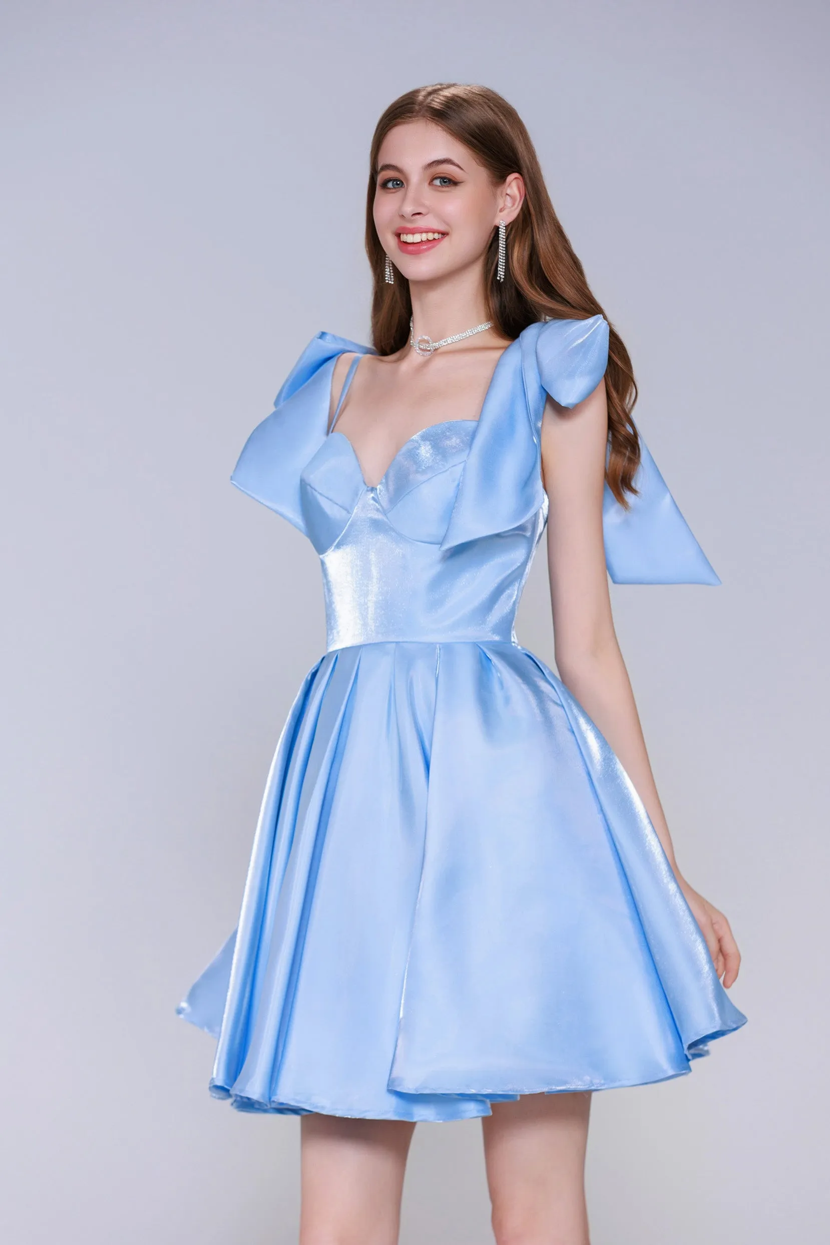 Princess Short-Mini Satin Homecoming Dress CS0944 sold by Cocomelody product image thumbnail 4