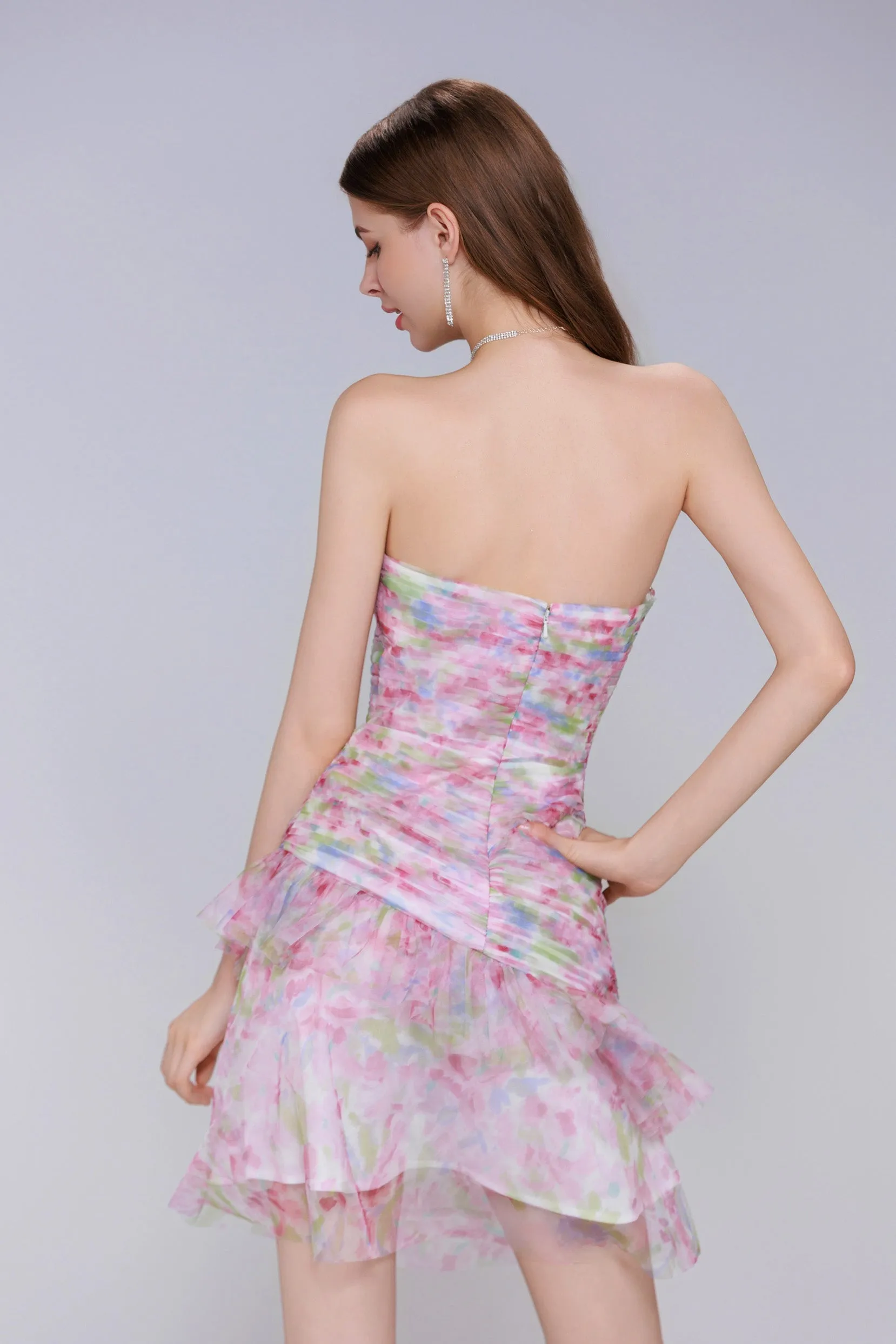 Sheath-Column Mini Printed Gauze Homecoming Dress CS0987 sold by Cocomelody product image thumbnail 2