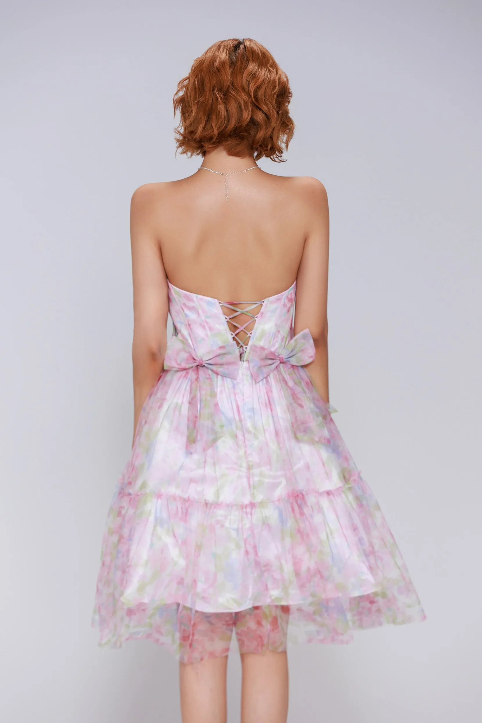 A-Line Mini Printed Gauze Homecoming Dress CS0986 sold by Cocomelody product image thumbnail 2