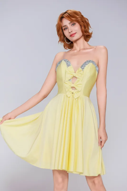 A-Line Mini Stretch Crepe Homecoming Dress CS0980 sold by Cocomelody