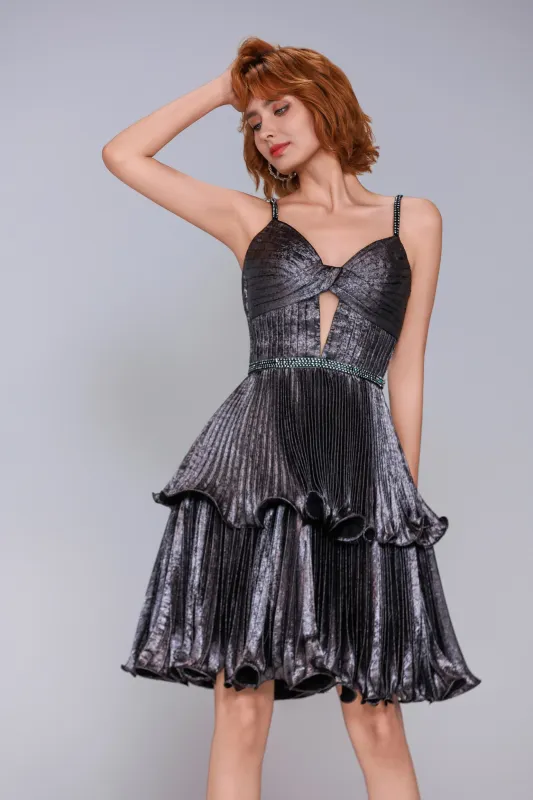 A-Line Mini Metallic Homecoming Dress CS0968 sold by Cocomelody