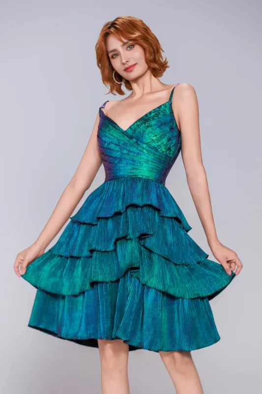 Ball Gown Mini Metallic Homecoming Dress CS0964 sold by Cocomelody