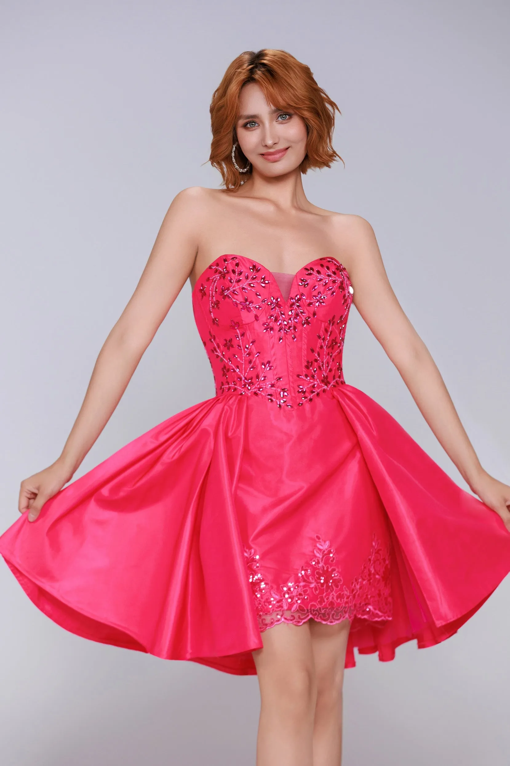 A-Line Mini Taffeta Homecoming Dress CS0949 sold by Cocomelody product image thumbnail 4