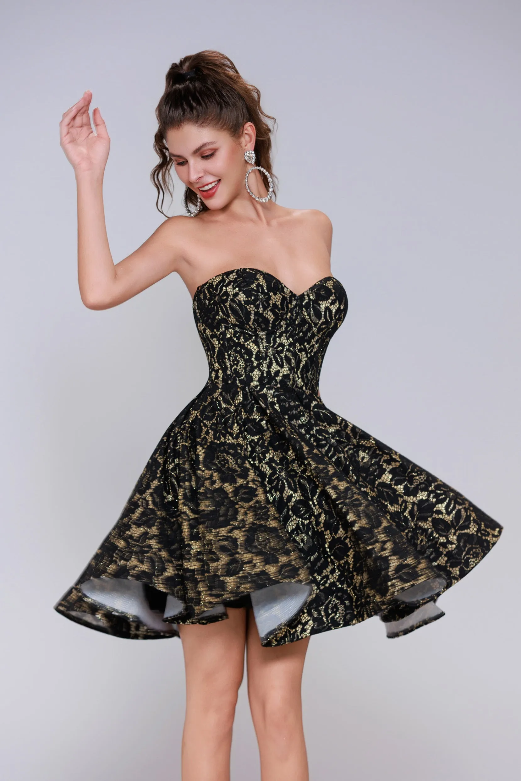 A-Line Mini Lace Homecoming Dress CS0947 sold by Cocomelody