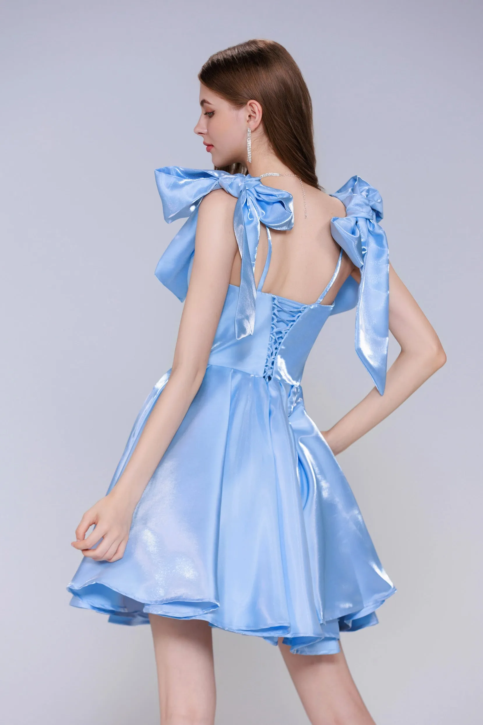 Princess Mini Satin Homecoming Dress CS0944 sold by Cocomelody product image thumbnail 2