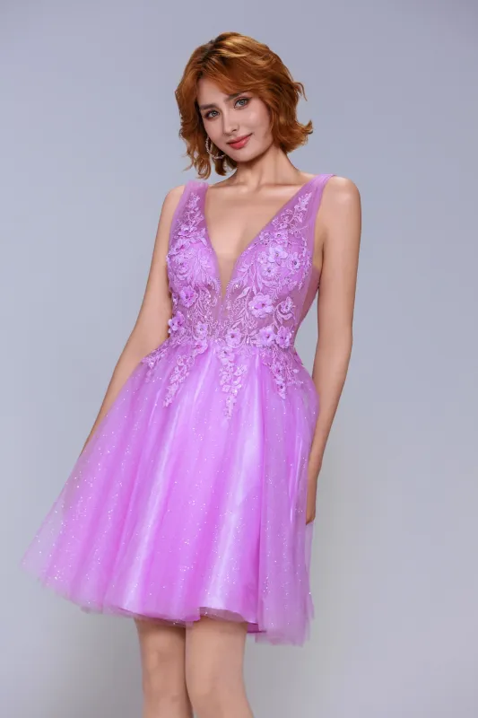 A-Line Mini Tulle Homecoming Dress CS1074 sold by Cocomelody