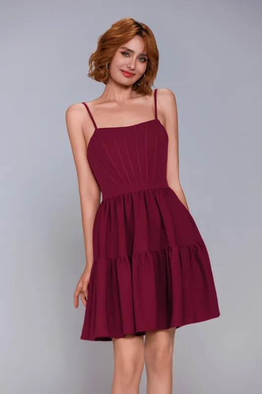 A-Line Mini Stretch Crepe Homecoming Dress CS1038 sold by Cocomelody