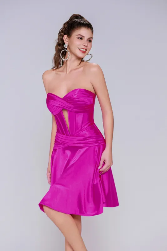 A-Line Mini Stretch Satin Homecoming Dress CS1035 sold by Cocomelody
