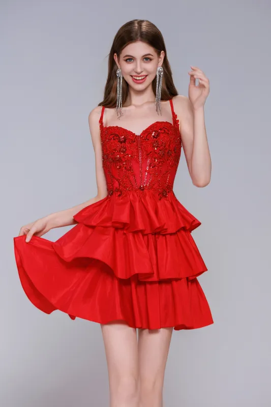 A-Line Mini Taffeta Homecoming Dress CS1033 sold by Cocomelody
