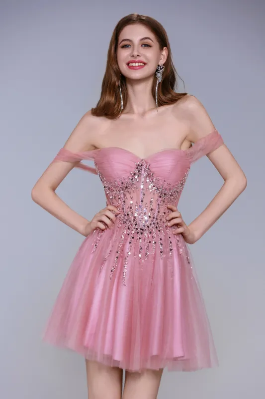 A-Line Mini Tulle Homecoming Dress CS1030 sold by Cocomelody