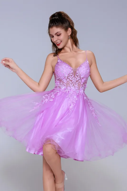 A-Line Mini Tulle Homecoming Dress CS1009 sold by Cocomelody