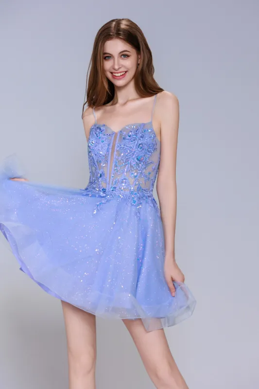 A-Line Mini Tulle Homecoming Dress CS1008 sold by Cocomelody