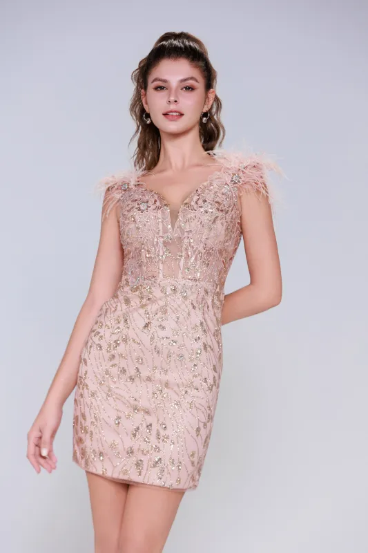 Sheath-Column Mini Sequined Homecoming Dress CS0997 sold by Cocomelody