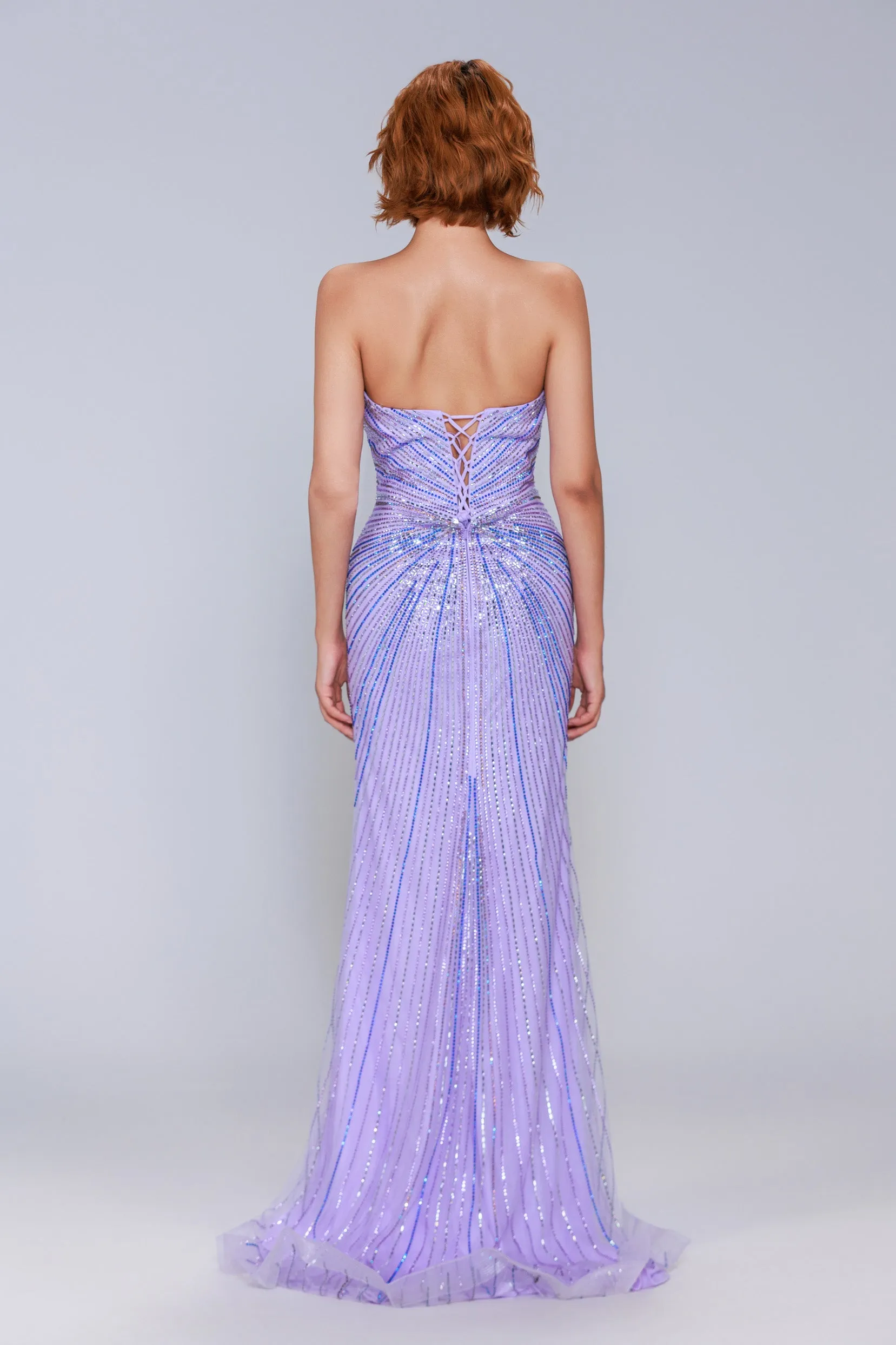 Sheath-Column Sweep-Brush Train Sequined Prom Dress CS1068 sold by Cocomelody product image thumbnail 2