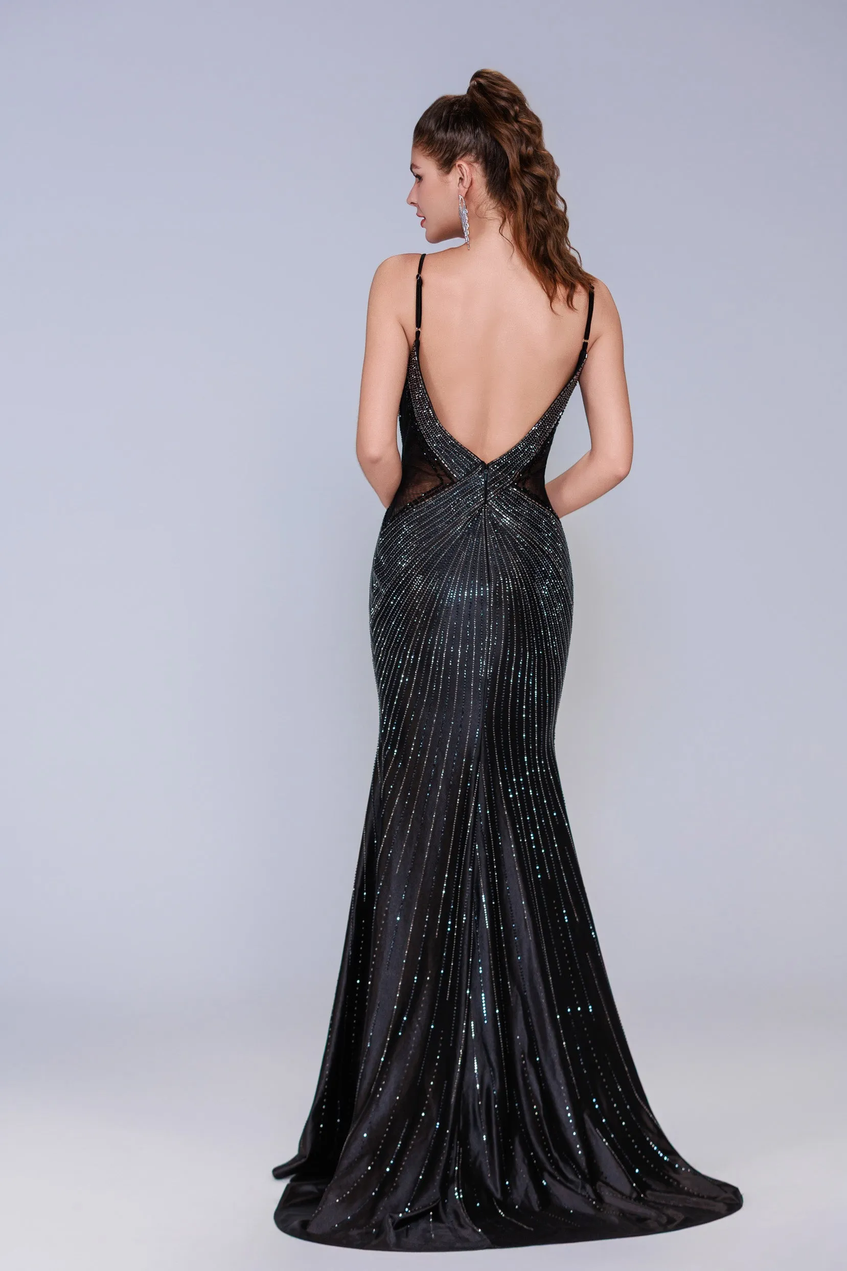 Sheath-Column Sweep-Brush Train Sequined Prom Dress CS1066 sold by Cocomelody product image thumbnail 2