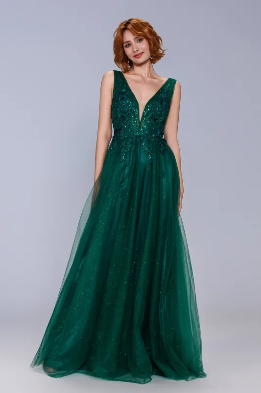 A-Line Maxi Tulle Prom Dress CS1062 sold by Cocomelody