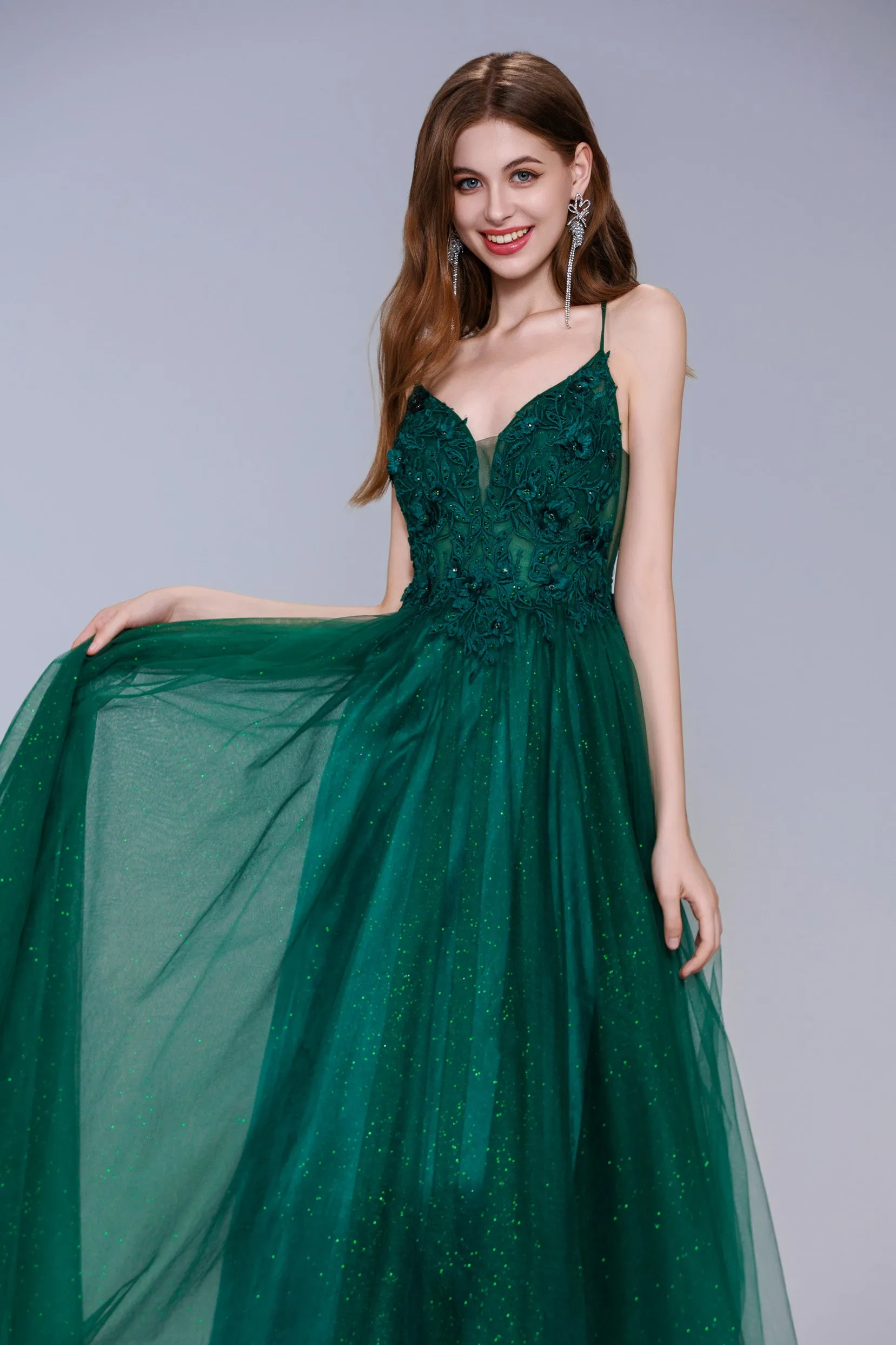 A-Line Maxi Tulle Prom Dress CS1060 sold by Cocomelody product image thumbnail 5