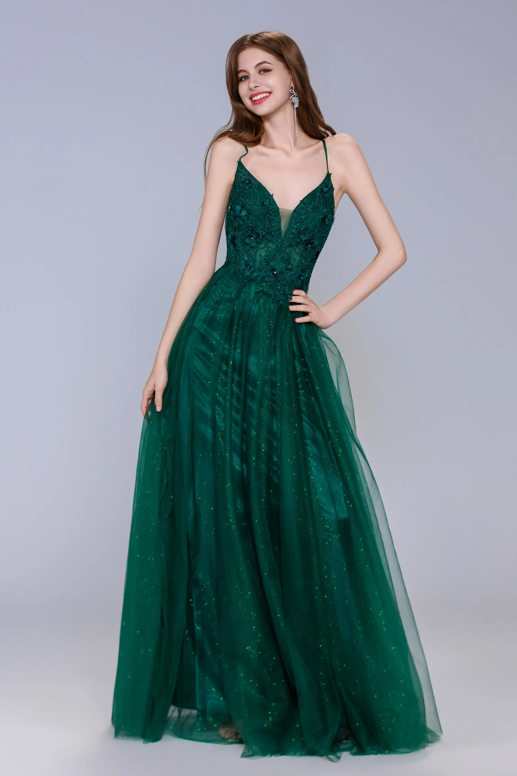 A-Line Maxi Tulle Prom Dress CS1060 sold by Cocomelody product image thumbnail 4