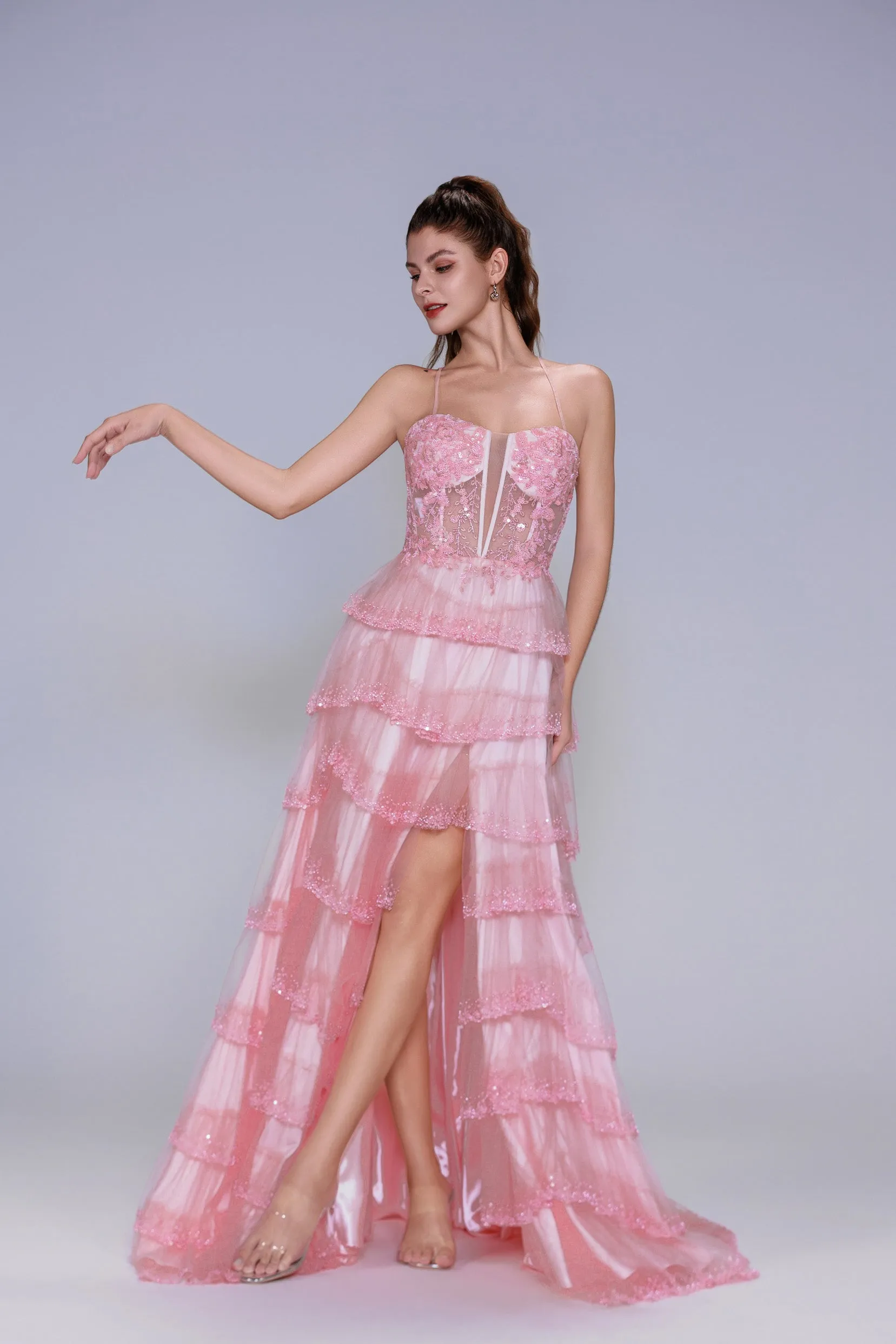 Ball Gown Sweep-Brush Train Tulle Prom Dress CS1048 sold by Cocomelody product image thumbnail 5