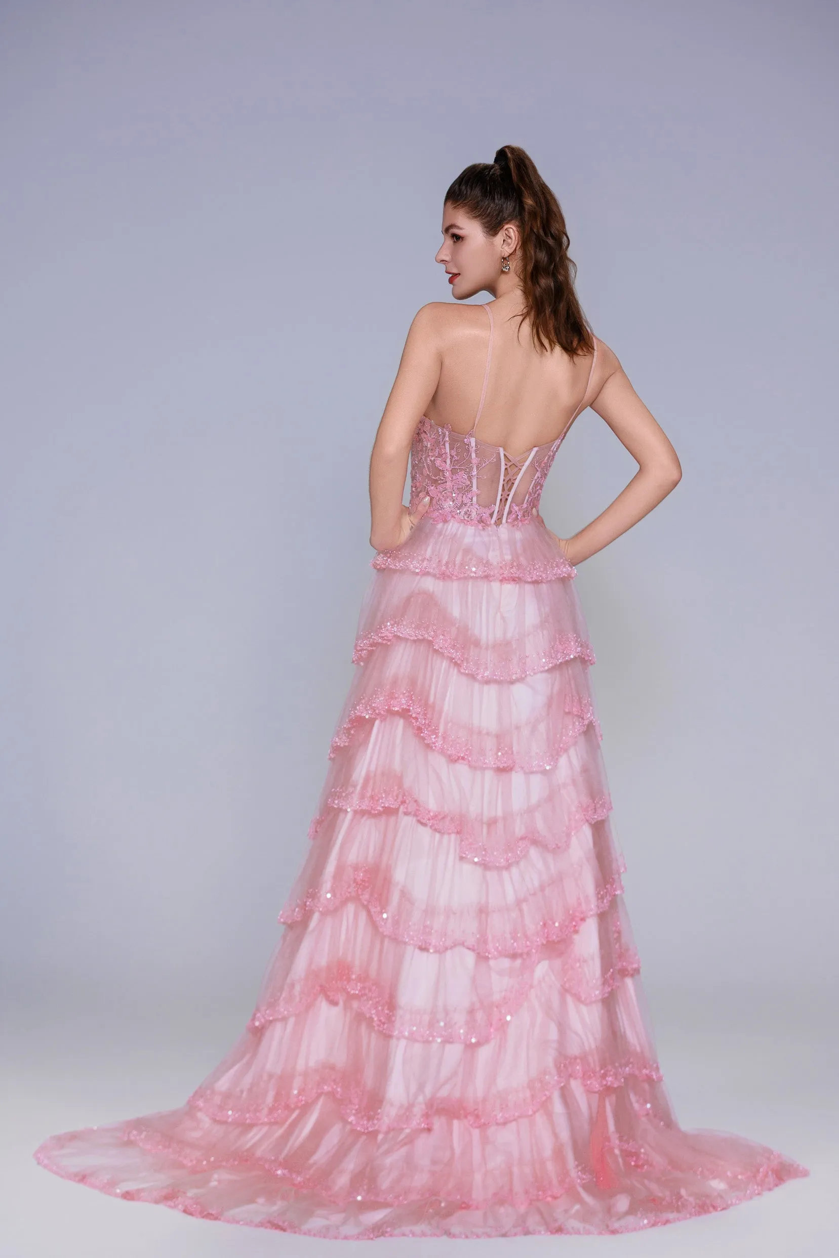 Ball Gown Sweep-Brush Train Tulle Prom Dress CS1048 sold by Cocomelody product image thumbnail 2