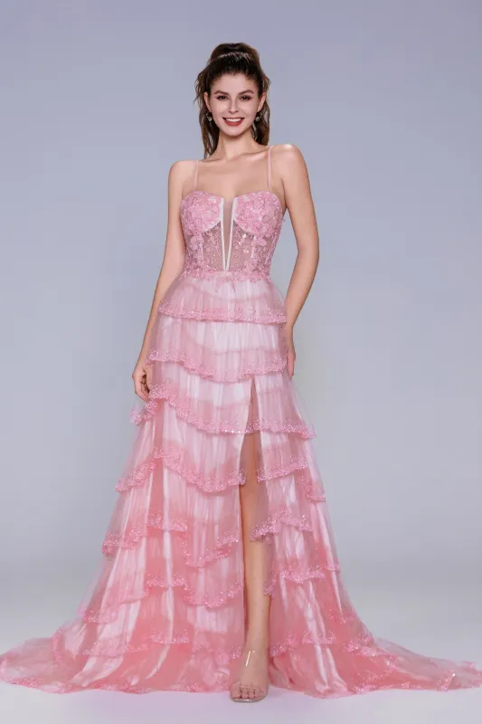 Ball Gown Sweep-Brush Train Tulle Prom Dress CS1048 sold by Cocomelody