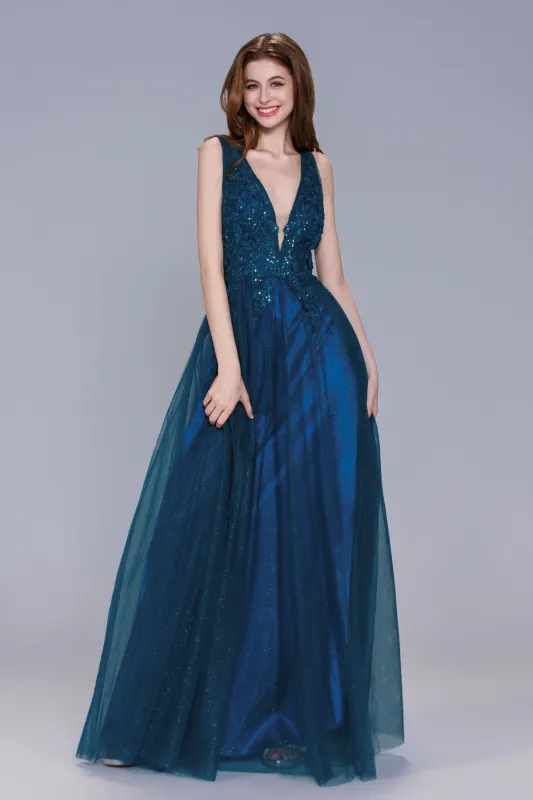 A-Line Maxi Tulle Prom Dress CS1045 sold by Cocomelody