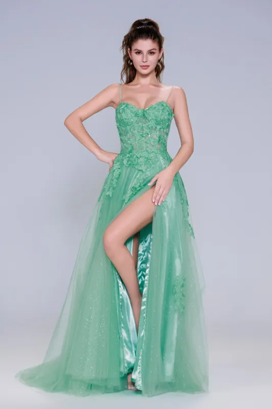 A-Line Maxi Tulle Prom Dress CS1044 sold by Cocomelody